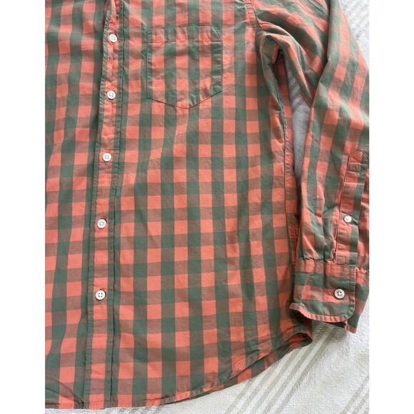 J Crew Shirt Mens Size M Pink Grey Gingham Plaid Checks Button Up Collar Pocket - Picture 16 of 16